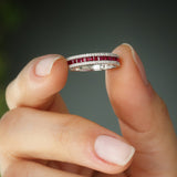 14k Half Eternity Square Ruby Anniversary Ring Ferkos Fine Jewelry