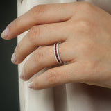 14k Half Eternity Square Ruby Anniversary Ring Ferkos Fine Jewelry