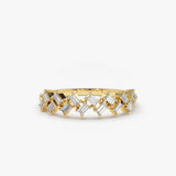 14K Zig Zag Baguette Diamond Ring 14K Gold Ferkos Fine Jewelry