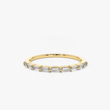 14K Shared Prong Half Eternity Baguette Diamond Ring 14K Gold Ferkos Fine Jewelry