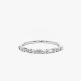14K Baguette and Round Diamond Ring Ferkos Fine Jewelry