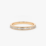 14K Channel Set Baguette Diamond Band 14K Rose Gold Ferkos Fine Jewelry