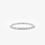14K Ultra Thin Half Eternity Baguette Diamond Stackable Ring Ferkos Fine Jewelry