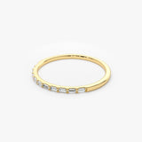 14K Ultra Thin Half Eternity Baguette Diamond Stackable Ring Ferkos Fine Jewelry