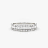 14K Baguette & Round Diamond Wedding Band Ferkos Fine Jewelry