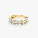 14K Baguette & Round Diamond Wedding Band Ferkos Fine Jewelry