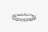 14K Baguette & Round Diamond Milgrain Bezel Full Eternity Ring Ferkos Fine Jewelry