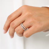 14k Double Row Pave Ring w/ Floating Diamonds Ferkos Fine Jewelry