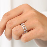14k Double Row Pave Ring w/ Floating Diamonds Ferkos Fine Jewelry