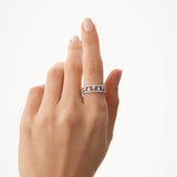 14k Double Row Pave Ring w/ Floating Diamonds Ferkos Fine Jewelry