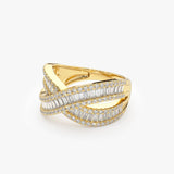 14k Baguette Diamond Crossover Ring Ferkos Fine Jewelry