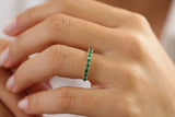 14k Unique Princess Cut Emerald and Baguette Diamond Ring Ferkos Fine Jewelry