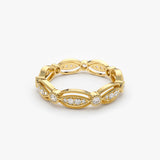 14K Vintage Art Deco Diamond Eternity Wedding Ring Ferkos Fine Jewelry