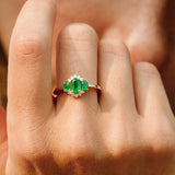 14k Three Stone Emerald Cluster Ring Ferkos Fine Jewelry