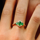 14k Three Stone Emerald Cluster Ring Ferkos Fine Jewelry