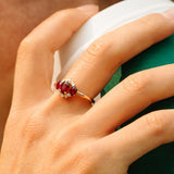 14k Three Stone Ruby Cluster Ring  Ferkos Fine Jewelry
