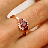 14k Three Stone Ruby Cluster Ring Ferkos Fine Jewelry