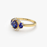 14k Three Stone Sapphire Cluster Ring Ferkos Fine Jewelry