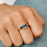 14k Three Stone Sapphire Cluster Ring  Ferkos Fine Jewelry