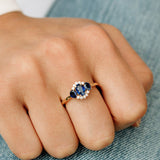 14k Three Stone Sapphire Cluster Ring Ferkos Fine Jewelry