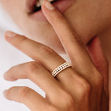 14k Triple Row Diamond Wedding Ring Ferkos Fine Jewelry
