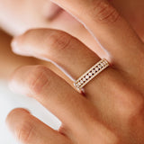 14k Triple Row Diamond Wedding Ring Ferkos Fine Jewelry