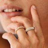 14k Triple Row Diamond Wedding Ring Ferkos Fine Jewelry