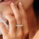 14k Triple Row Diamond Wedding Ring Ferkos Fine Jewelry