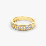 14k Triple Row Diamond Wedding Ring Ferkos Fine Jewelry