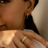 14k Half Eternity 4 Row Micro Pave Wedding Band Ferkos Fine Jewelry