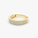 14k Half Eternity 4 Row Micro Pave Wedding Band Ferkos Fine Jewelry