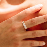 14K Gold Unique Baguette and Round Diamond Anniversary Ring Ferkos Fine Jewelry