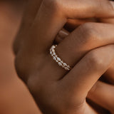 14k Double Row Alternating Marquise Round Diamond Ring Ferkos Fine Jewelry