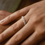 14k Double Row Alternating Marquise Round Diamond Ring Ferkos Fine Jewelry