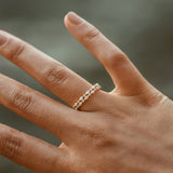 14k Double Row Alternating Marquise Round Diamond Ring Ferkos Fine Jewelry