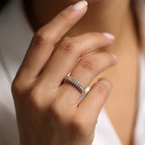 14k Half Eternity Round Diamond Spike Ring Ferkos Fine Jewelry