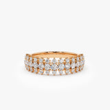 14k Half Eternity Round Diamond Spike Ring 14K Rose Gold Ferkos Fine Jewelry