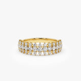 14k Half Eternity Round Diamond Spike Ring 14K Gold Ferkos Fine Jewelry