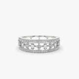 14K Unique Baguette Diamond Wedding Ring Ferkos Fine Jewelry