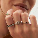 14K Baguette Diamond Ring with a Square Ruby Ferkos Fine Jewelry