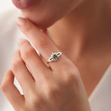 14K Baguette Diamond Ring with a Square Emerald Ferkos Fine Jewelry