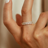 14k Half Eternity Two Rows Marquise Diamond Band Ferkos Fine Jewelry