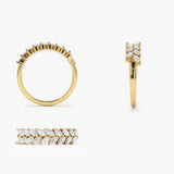 14k Half Eternity Two Rows Marquise Diamond Band Ferkos Fine Jewelry