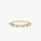 14k Marquise Cut Diamond Anniversary Band 14K Gold Ferkos Fine Jewelry