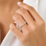 14k Marquise Cluster Stackable Wedding Ring Ferkos Fine Jewelry