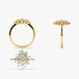 14K Ballerina Baguette Diamond Cluster Ring Ferkos Fine Jewelry