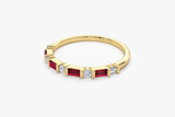 14k Ruby Baguette and Diamond Stackable Wedding Ring  Ferkos Fine Jewelry