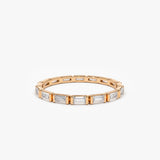 14k Bar Setting Baguette Diamond Eternity Ring 14K Rose Gold Ferkos Fine Jewelry