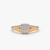 14k Pave Diamond Pinky Ring 14K Rose Gold Ferkos Fine Jewelry