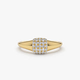 14k Pave Diamond Pinky Ring 14K Gold Ferkos Fine Jewelry